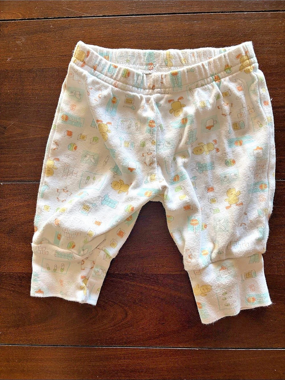 Vintage Y2K Miniwear Babies R Us Baby Pants Size S Duck Toy Print 100% Cotton